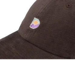 Soft Slussen Corduroy Mountain Logo Coffee Brown Dad Cap - Dedicated
