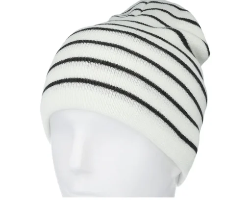 Soft White/French Navy Deep Striped Cuff - Beechfield