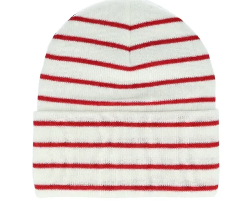 Soft White/French Navy Deep Striped Cuff - Beechfield
