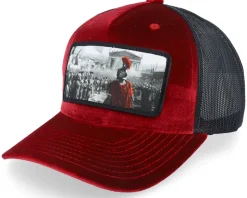 Spartan King Velvet Red/Black A-Frame Trucker - Calza Pennello
