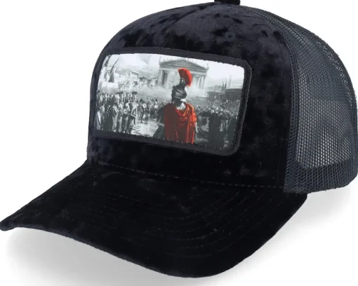 Spartan King Velvet White/Black A-Frame Trucker - Calza Pennello