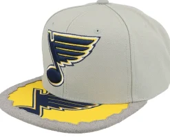 St. Louis Blues Munch Time Vintage Grey Snapback - Mitchell & Ness