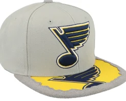 St. Louis Blues Munch Time Vintage Grey Snapback - Mitchell & Ness