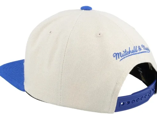 St. Louis Blues Speed Zone Vintage Off White/Blue Snapback - Mitchell & Ness