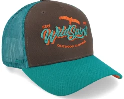 Stay Wild Script Brown/Teal/Orange A-frame Trucker - Wild Spirit