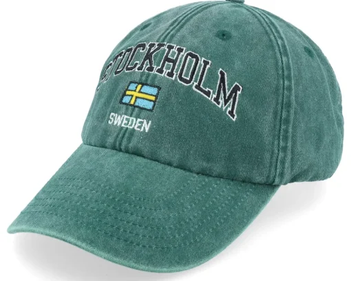 Stockholm Sweden Washed Red Dad Cap - Iconic