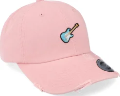 Strat Guitar Patch Pink Destroyed Dad Cap - Abducted