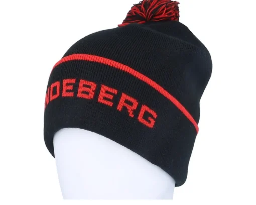 Stripe Beanie Black Pom - J.Lindeberg