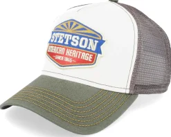 Sun White/Olive Trucker - Stetson
