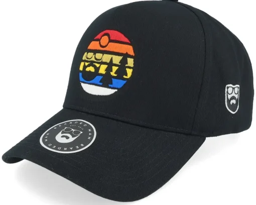 Sunset Logo Rubber Patch Black A-Frame Adjustable - Bearded Man