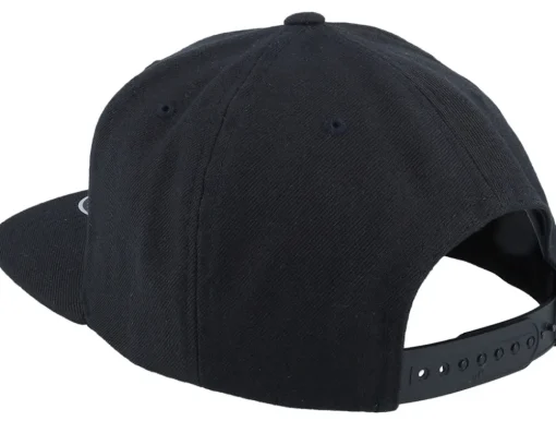 Sunset White Logo Black Snapback - Bearded Man