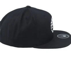 Sunset White Logo Black Snapback - Bearded Man