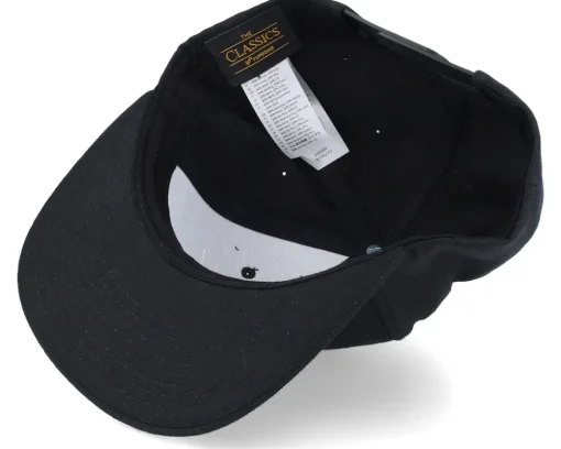 Sunset White Logo Black Snapback - Bearded Man