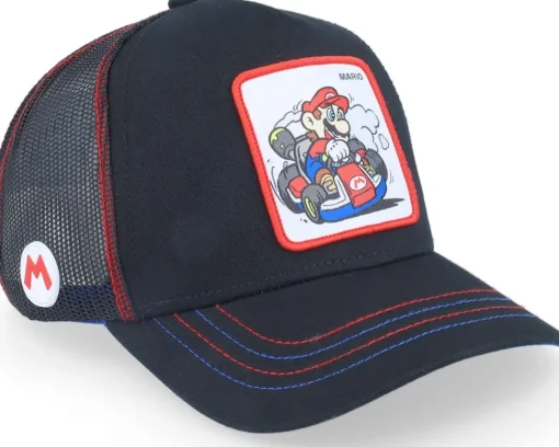 Super Mario Kart Mario Black/Blue Trucker - Capslab