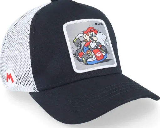 Super Mario Kart Mario Black/Blue Trucker - Capslab