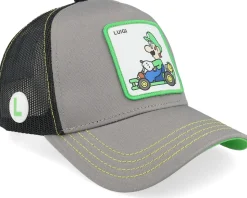 Super Mario Luigi Black/Grey A-Frame Trucker - Capslab