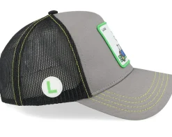 Super Mario Luigi Black/Grey A-Frame Trucker - Capslab