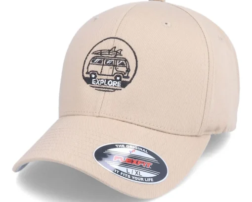 Surfer Van Explore Logo Beige Flexfit - Iconic