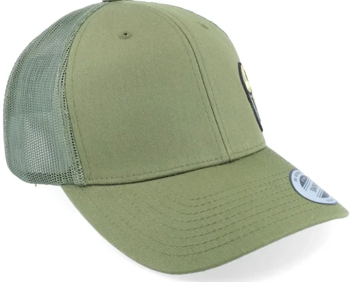 Sverige Sweden Army Skull Olive Trucker - Army Head