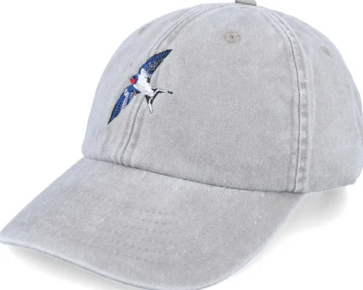 Swallow Bird Embroidery Grey Dad Cap - Wild Spirit