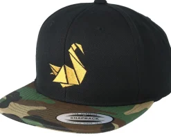 Swan Black/Camo Snapback - Origami