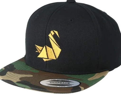 Swan Black/Camo Snapback - Origami