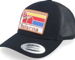 Swedish Dalarna Landscape Black A-Frame Trucker - Wild Spirit