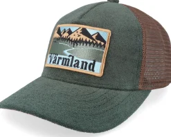 Swedish Värmland Landscape Terry Green/Brown A-Frame Trucker - Wild Spirit