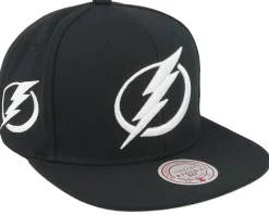 Tampa Bay Lightning Evergreen Black White Cap Black Snapback - Mitchell & Ness