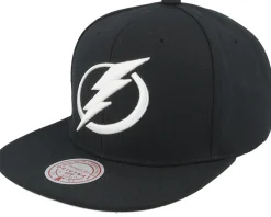 Tampa Bay Lightning Evergreen Black White Cap Black Snapback - Mitchell & Ness