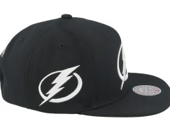 Tampa Bay Lightning Evergreen Black White Cap Black Snapback - Mitchell & Ness
