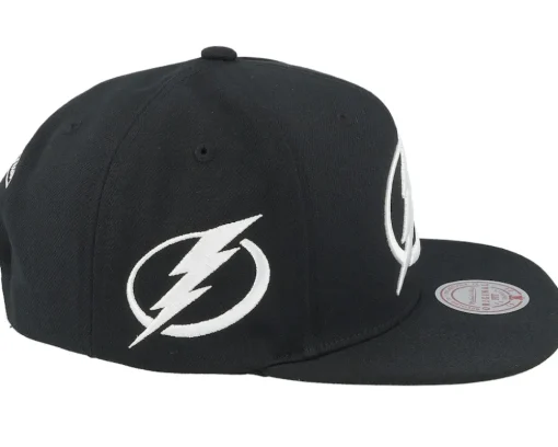 Tampa Bay Lightning Evergreen Black White Cap Black Snapback - Mitchell & Ness