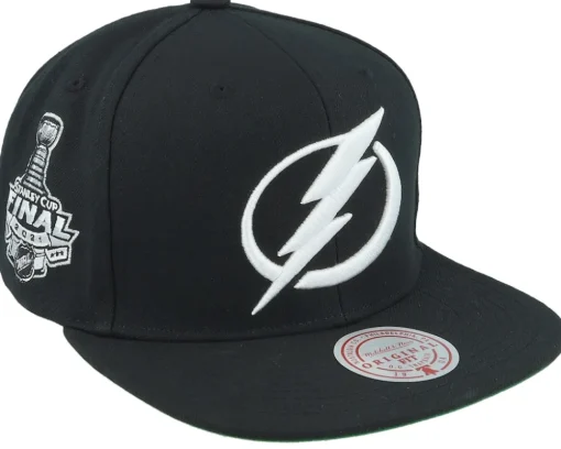 Tampa Bay Lightning Top Spot Black Snapback - Mitchell & Ness