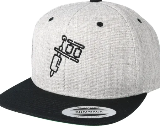 Tattoo Machine Heather Grey Black Snapback - Tattoo Collective