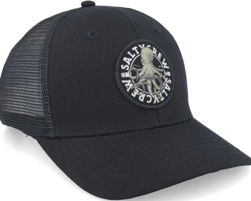 Tentacles Retro Black Trucker - Salty Crew