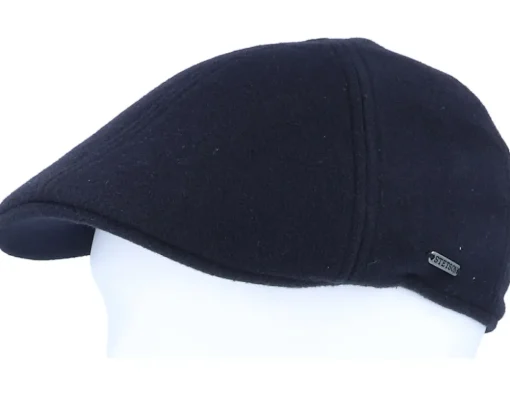 Texas Duck Shape Texas Wool/Cashmere Navy Flat Cap - Stetson