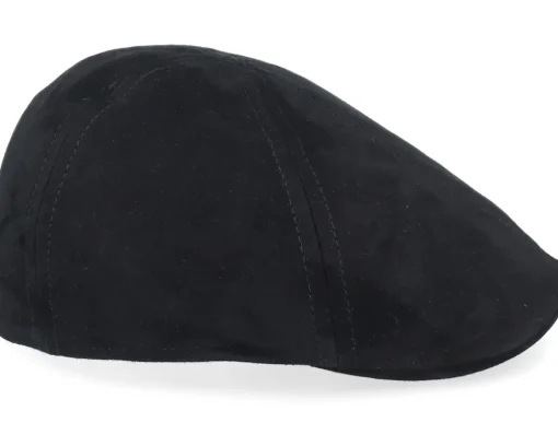 Texas Goat Suede Black Flat Cap - Stetson