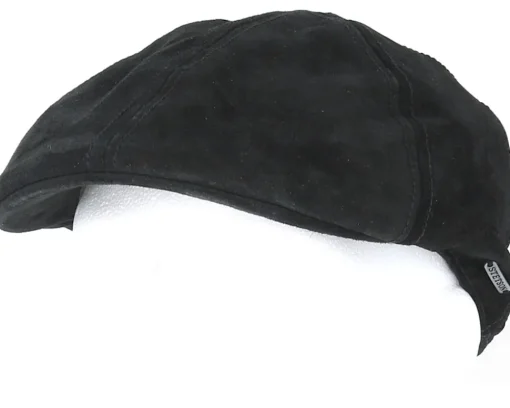 Texas Pig Skin Black Flat Cap - Stetson