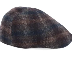 Texas Wool Check Brown Flat Cap - Stetson