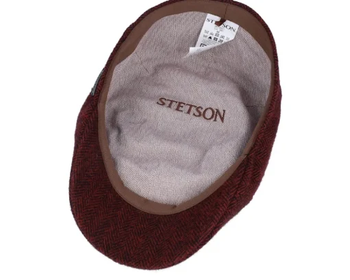 Texas Wool Herringbone Red Flat Cap - Stetson