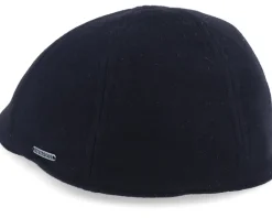 Texas Wool/Cashmere Ear Flap Black Flat Cap - Stetson