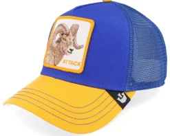 The Attack Ram Cobalt/Yellow A-Frame Trucker - Goorin Bros.