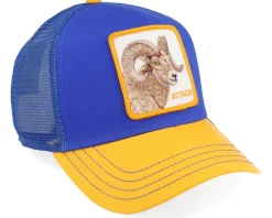 The Attack Ram Cobalt/Yellow A-Frame Trucker - Goorin Bros.