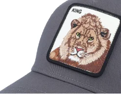 The King Lion Grey/Black A-Frame Trucker - Goorin Bros.
