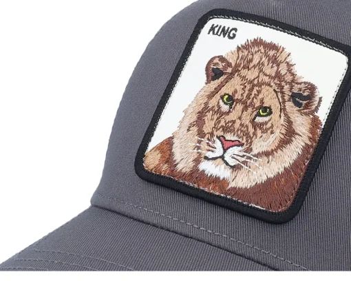 The King Lion Grey/Black A-Frame Trucker - Goorin Bros.