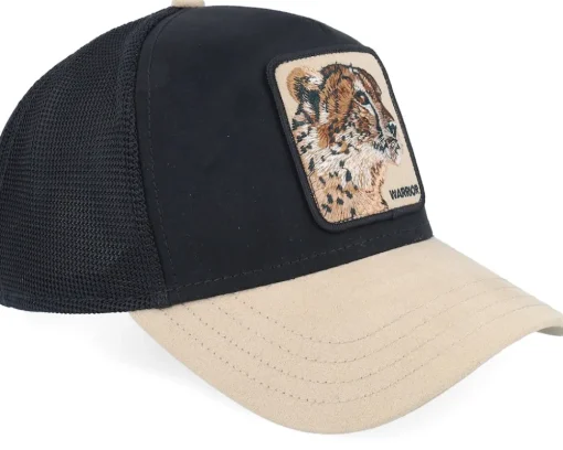 The Suede Cheetah Black/Tan A-Frame Trucker - Goorin Bros.