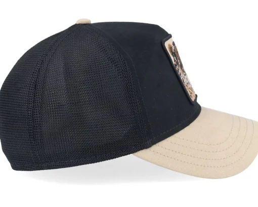 The Suede Cheetah Black/Tan A-Frame Trucker - Goorin Bros.