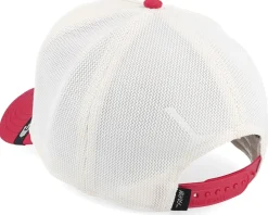 The Suede Snow Leopard Micro Suede White/Red A-Frame Trucker - Goorin Bros.