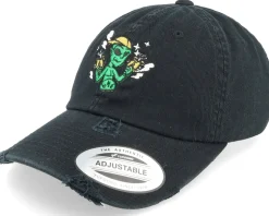 Thug Alien With Guns Black Destroyed Dad Cap - Abducted