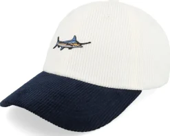 Tiny Blue Marlin Corduroy Off White/Navy Dad Cap - Skillfish